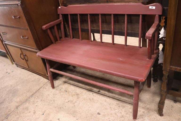 Vintage Farmhouse Painted Bench, Minor Wear