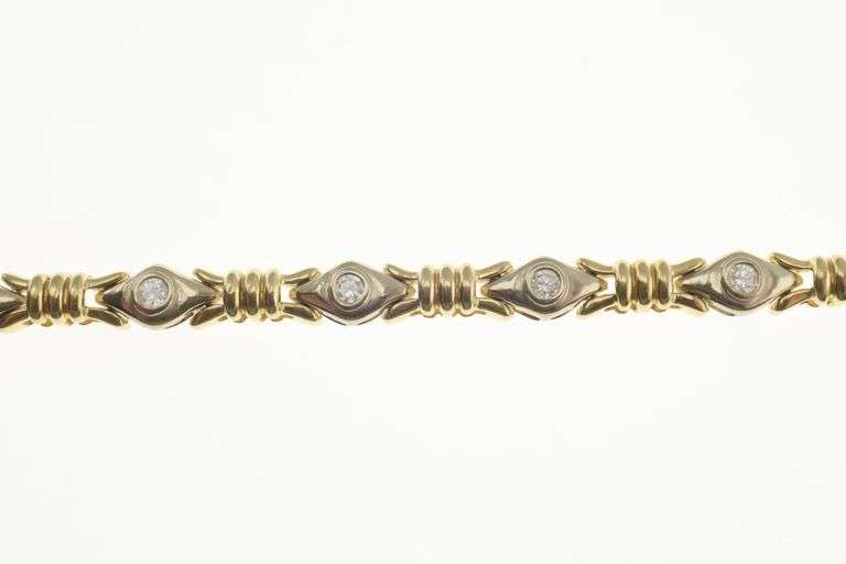 14k Gold 1.25 ct Diamond Link 7.75" Bracelet 17.8g
