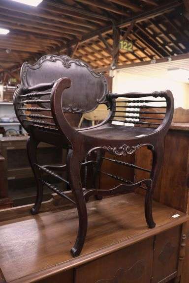 Victorian Mahogany Savonarola Chair, Minor Chips