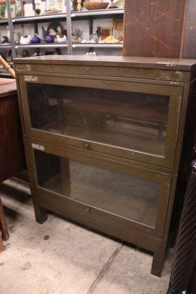 MCM Industrial Metal Two Stack Barrister's Bookcase