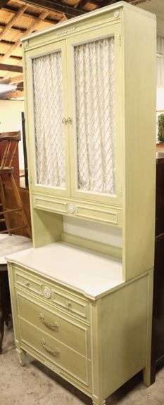 Thomasville MCM Painted Two Piece Bookcase