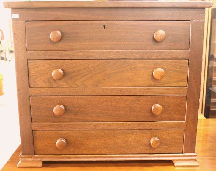 Early Victorian Walnut Four Drawer Specimen Cabinet