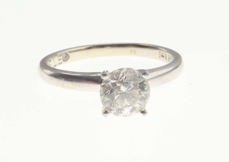 14k Gold & Platinum Leo 0.99 ct Diamond Ring 2.9g