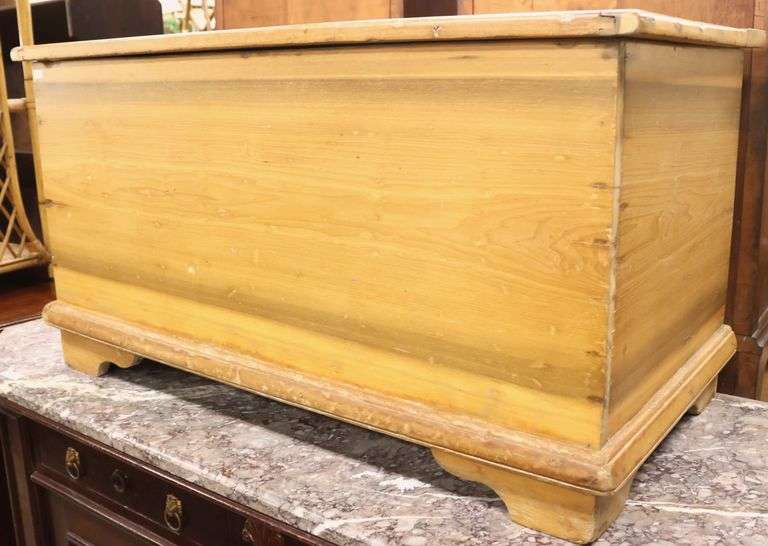 Antique Farmhouse Pine Wood Chest
