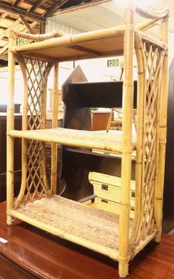 Boho MCM Wicker Rattan Shelf