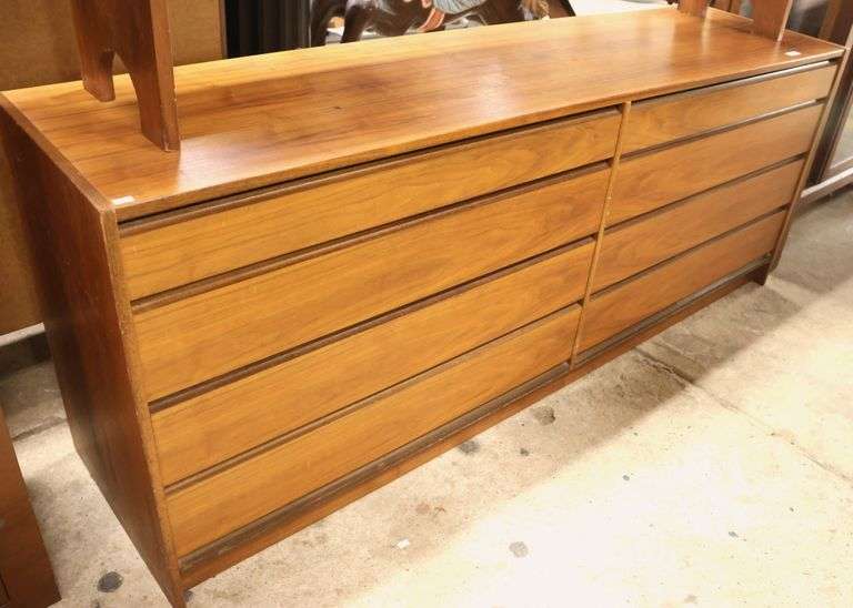 MCM Walnut Eight Drawer Dresser