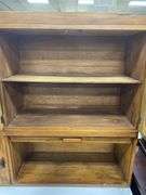 Hoosier Type Stained Kitchen Cabinet with Porcelain Top, Missing Pull on Door