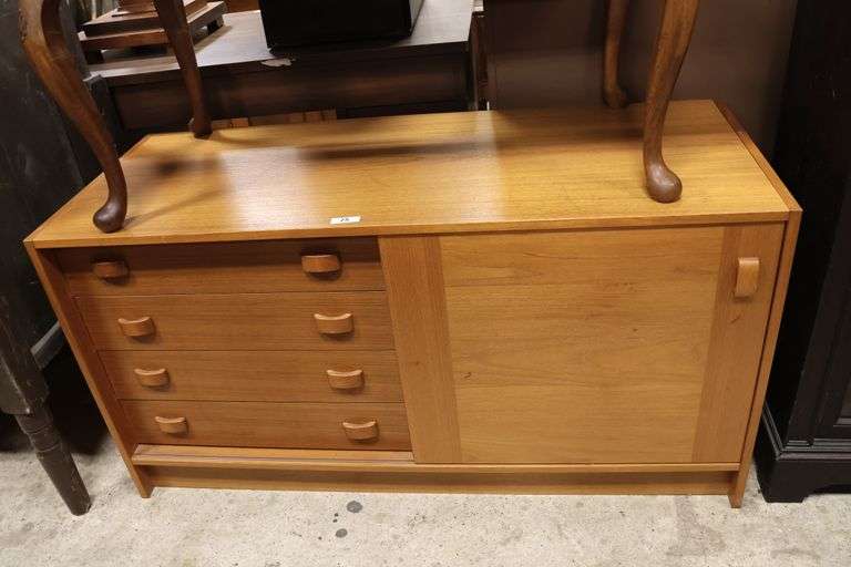 Danish MCM Teak Sliding Door Credenza