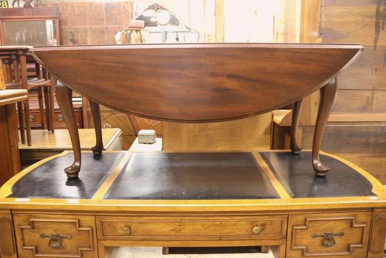 Modern Queen Anne Style Cherry Drop Leaf Coffee Table