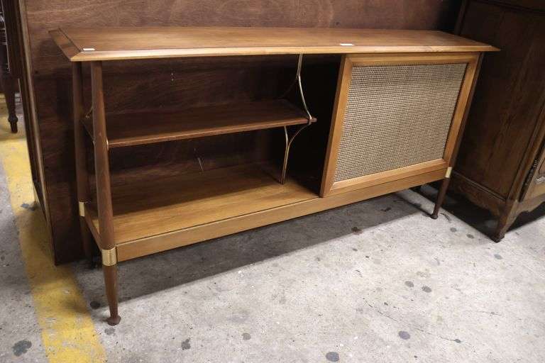 MCM Walnut Sliding Door Server