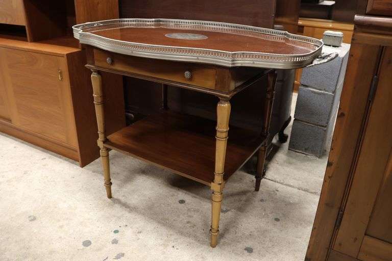 Super Quality Regency Style Mahogany and White Metal Butler's Serving Table