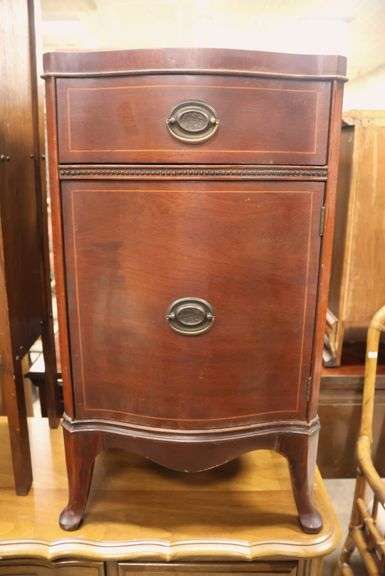 Colonial Revival Inlaid Mahogany Nightstand, Wear to Top