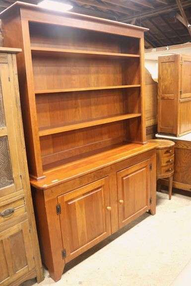 Modern Farmhouse Cherry Two Piece Stepback Cupboard