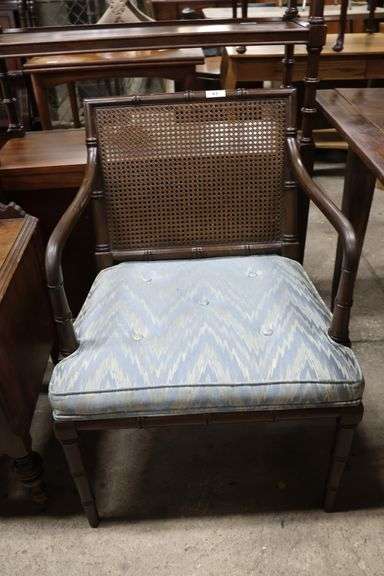 MCM Faux Bamboo Cane Back Armchair