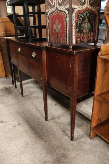 Colonial Revival Hepplewhite Style Inlaid Mahogany Sideboard