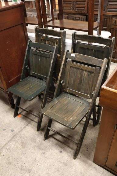 (4) Vintage Industrial Folding Chairs