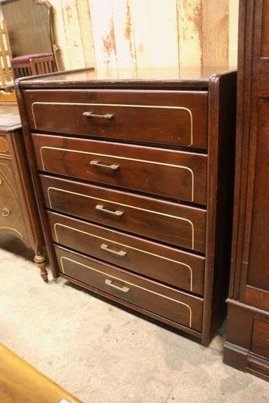 MCM Stained Pine Chest