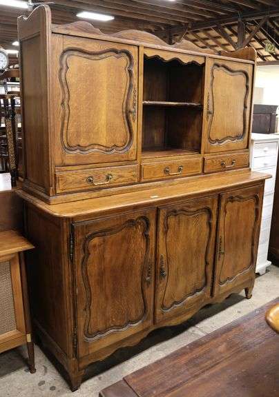 French Provincial Style Oak Two Piece Server