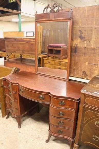 Colonial Revival Inlaid Mahogany Vanity