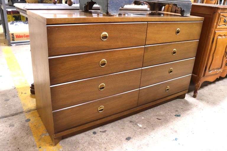 MCM Walnut Eight Drawer Chest with Laminate Top