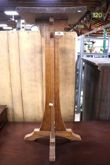 Mission Oak Plant Stand