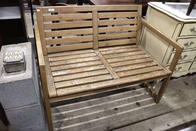 Modern Teak Garden Bench