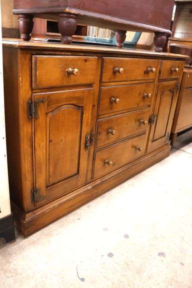 Quality Vintage Farmhouse Pine Server, Marks on Top