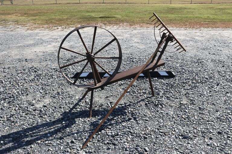 Spinning Rake *NO STORAGE* Antique Spinning Wheel and Wooden Rake - Dixon's Auction ...