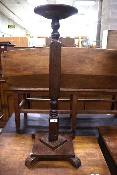 Antique Golden Oak Plant Stand