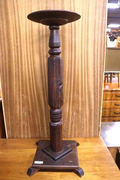 Antique Golden Oak Plant Stand