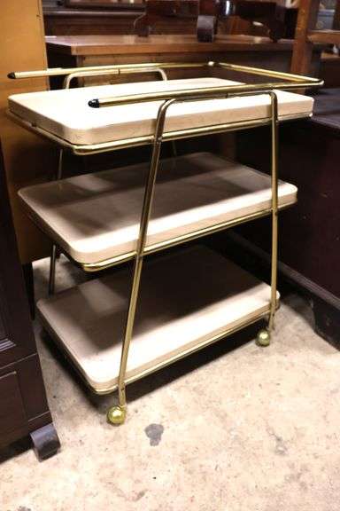 MCM Retro Metal Three Tier Bar Cart
