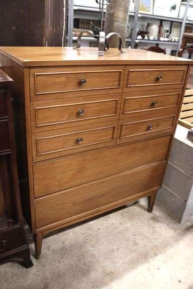 Dixie MCM Walnut Five Drawer Chest