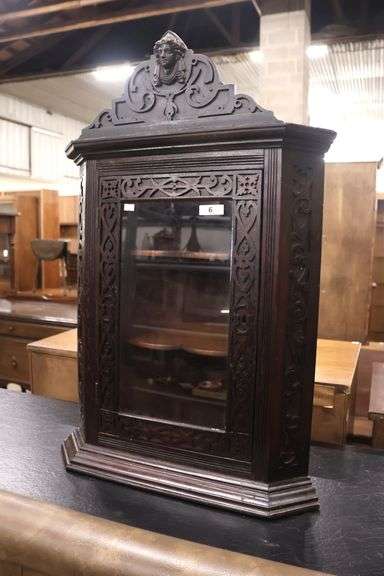 Victorian Ornately Carved Hanging Corner Cabinet