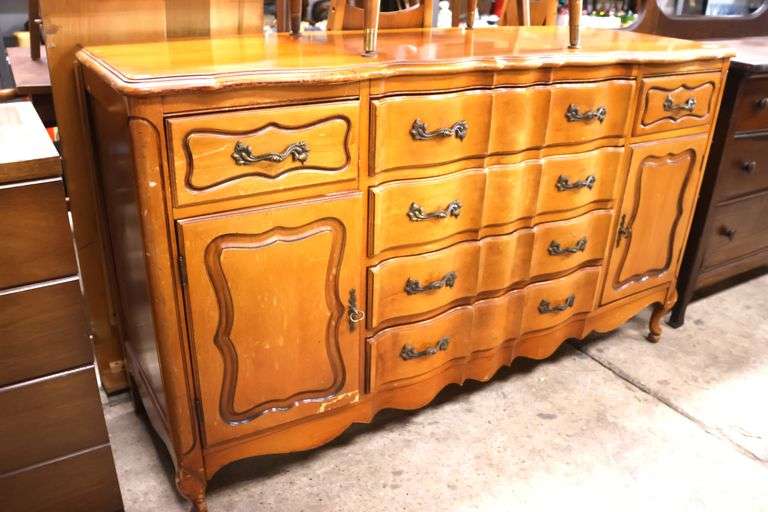 French Provincial Style Cherry Server, Doors Wonky