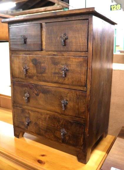 Spanish Colonial Style Stained Pine Nightstand