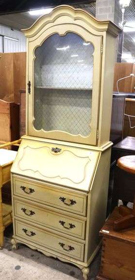 French Provincial Style Painted One Piece Secretary Desk