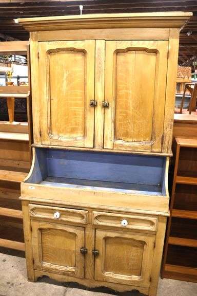 Pennsylvania Late Federal Painted Pine Two Piece Dry Sink