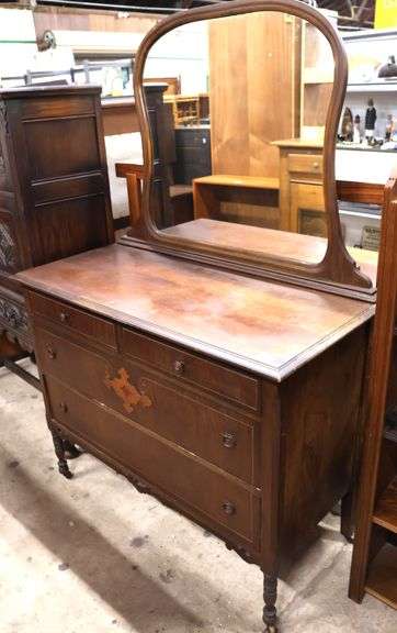 Depression Era Dresser with Mirror