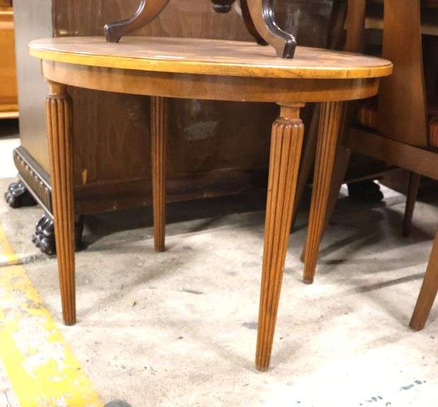 Vintage Italian Marquetry Inlaid Walnut Parlor Table