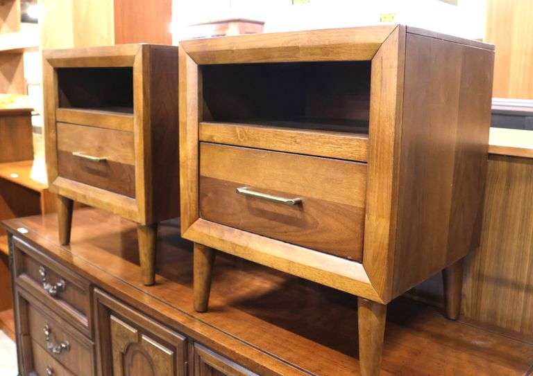 Pair MCM Style Nightstands