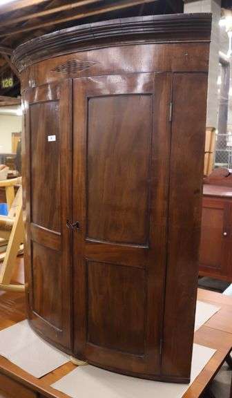 Georgian Inlaid Mahogany Hanging Corner Cupboard