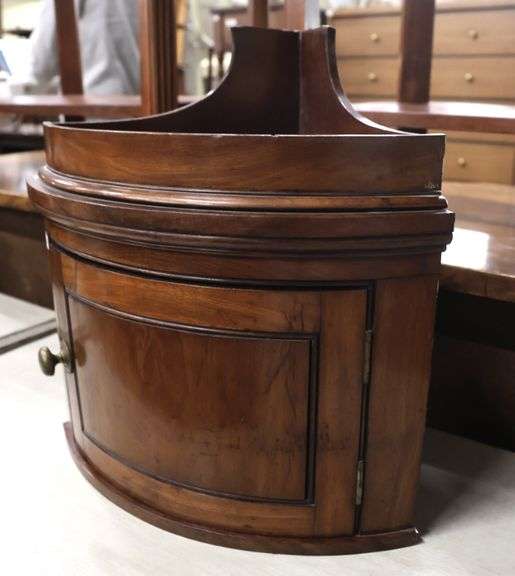 Diminutive Regency Mahogany Hanging Corner Cabinet