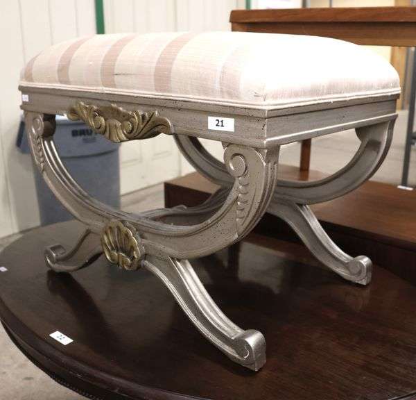 Louis XVI Style Silver Gilt Stool