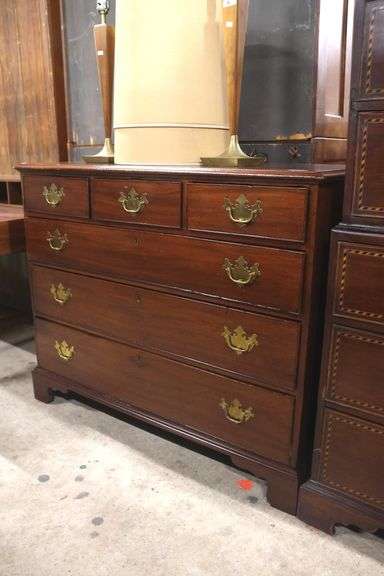 Mid-Atlantic Chippendale Three Over Three Drawer Chest, Old Repairs