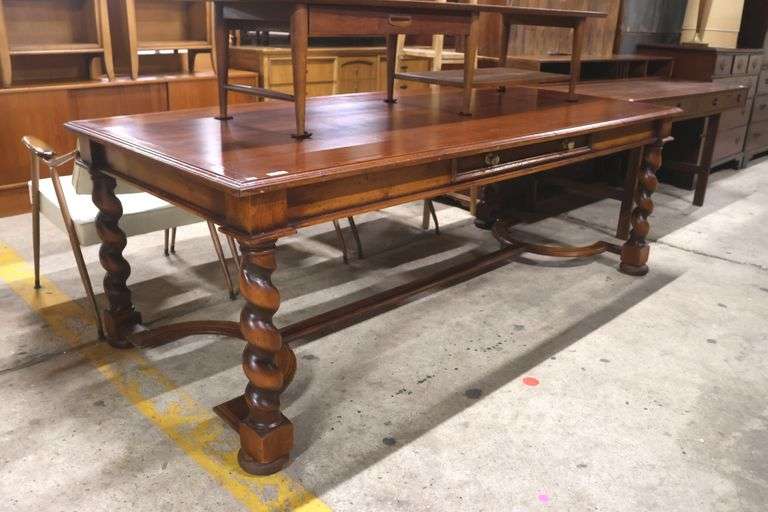 Spanish Colonial Style Stretcher Base Refectory Style Table