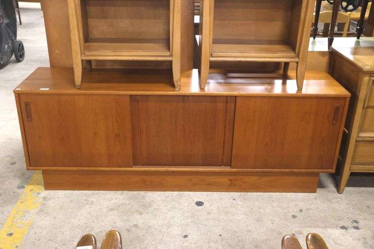 Danish MCM Teak Sliding Door Credenza
