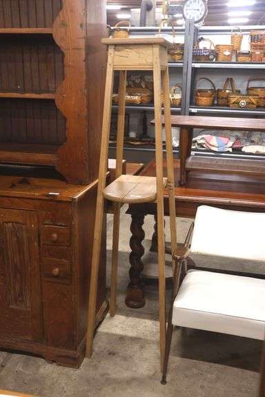 English Waxed Pine Two-Tier Stand