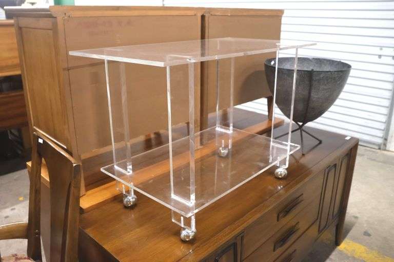 MCM Acrylic Two-Tier Cart