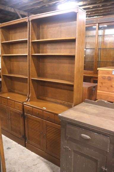 Ethan Allen Farmhouse Maple Two-Piece Bookcase
