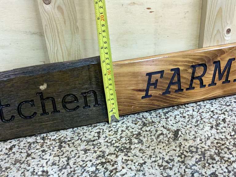 2 Wooden signs one money
